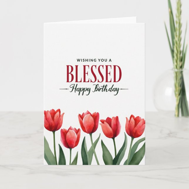Tarjeta de cumpleaños de flor de primavera (Anverso)