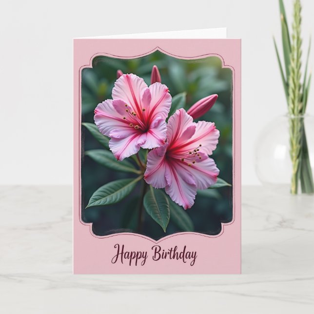 Tarjeta de cumpleaños de flor de rosa (Anverso)