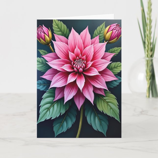 Tarjeta de cumpleaños de flor de rosa (Anverso)