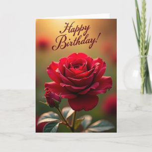 Tarjeta de cumpleaños de flor de terciopelo especi