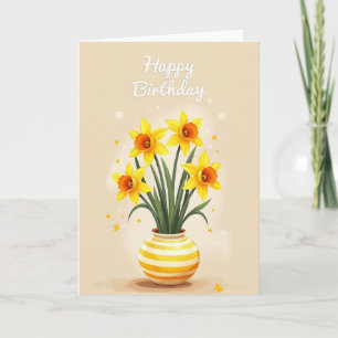 Tarjeta de cumpleaños de flor de trompeta