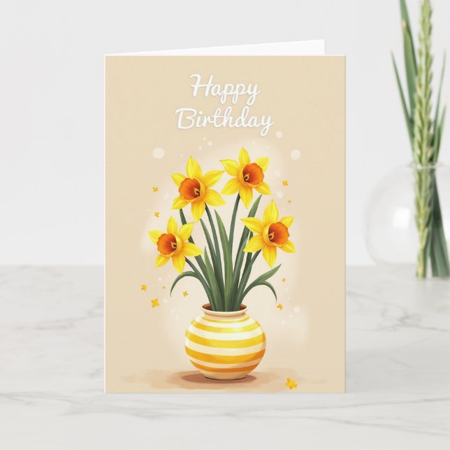 Tarjeta de cumpleaños de flor de trompeta (Anverso)