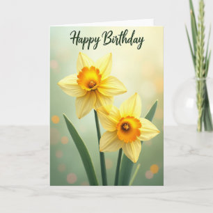 Tarjeta de cumpleaños de flor de trompeta
