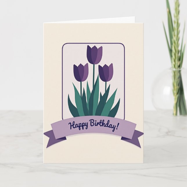 Tarjeta de cumpleaños de flor de violeta (Anverso)