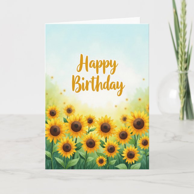 Tarjeta de cumpleaños de flor dorada (Anverso)