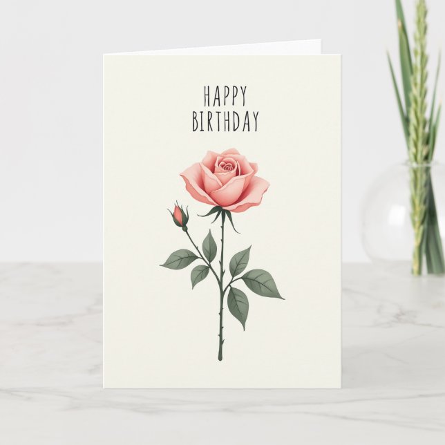 Tarjeta de cumpleaños de flor en brote (Anverso)