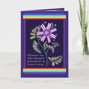 Tarjeta de cumpleaños de flor en el desierto