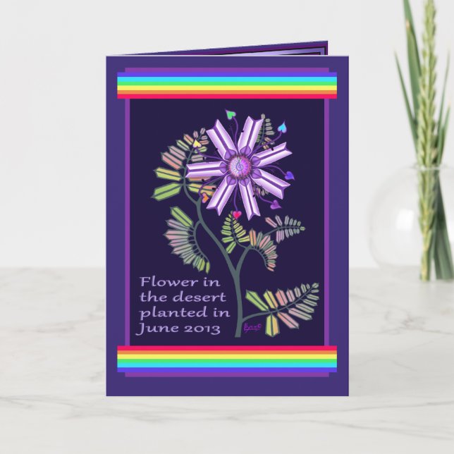 Tarjeta de cumpleaños de flor en el desierto (Anverso)