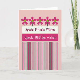 Tarjeta de cumpleaños de flor fucsia