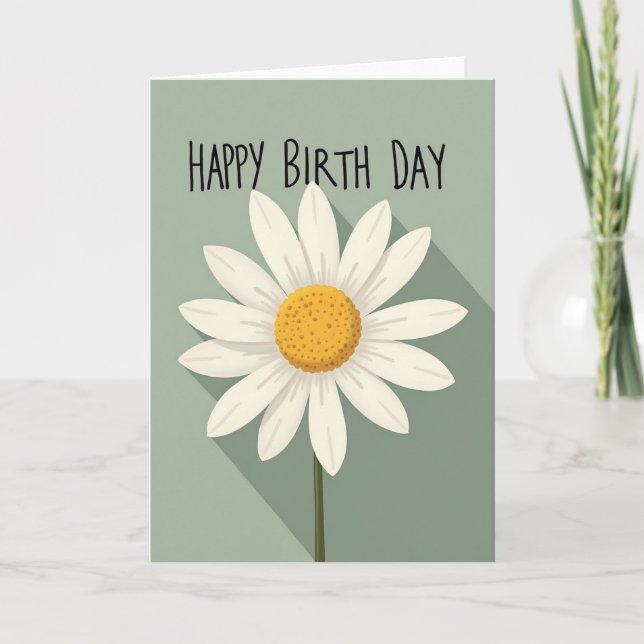 Tarjeta de cumpleaños de flor gráfica (Anverso)