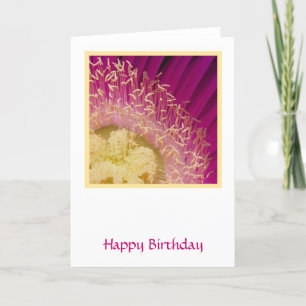Tarjeta de cumpleaños de flor rosa brillante