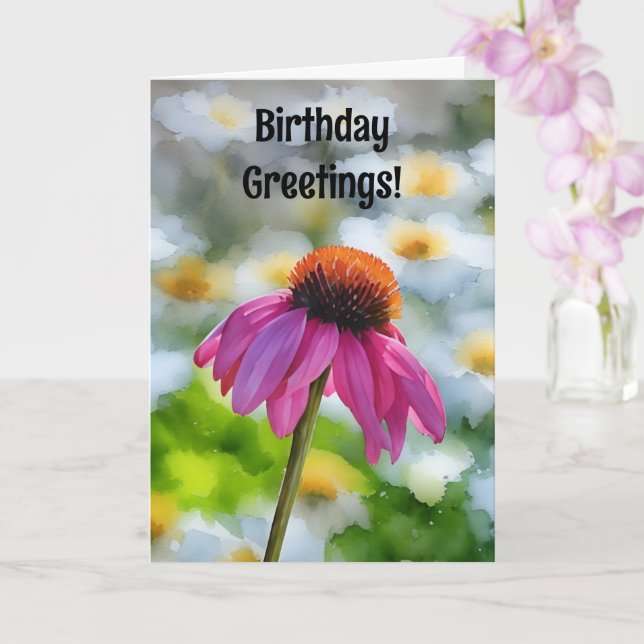 Tarjeta de cumpleaños de flor rosa Daisy Flower (Orquídea)