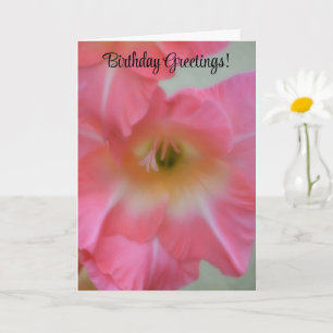 Tarjeta de cumpleaños de flor rosa de bonito
