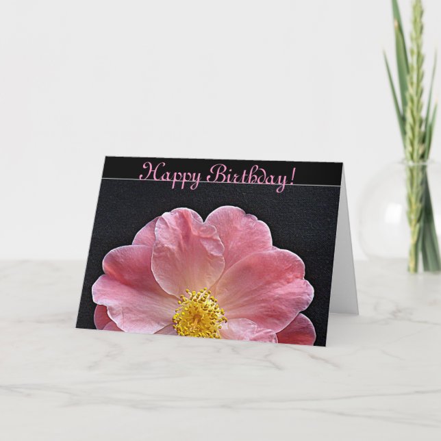 Tarjeta de cumpleaños de flor rosa de Camellia (Anverso)