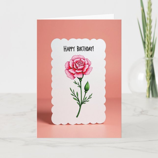 Tarjeta de cumpleaños de flor rosa dulce (Anverso)