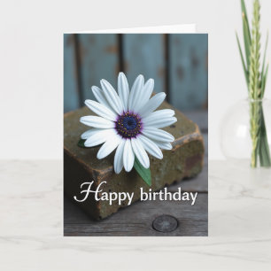 Tarjeta de cumpleaños de flor rústica