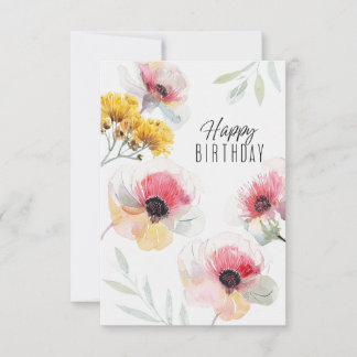 Tarjeta de cumpleaños de flor | Saludo floral mode