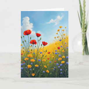 Tarjeta de cumpleaños de flor silvestre