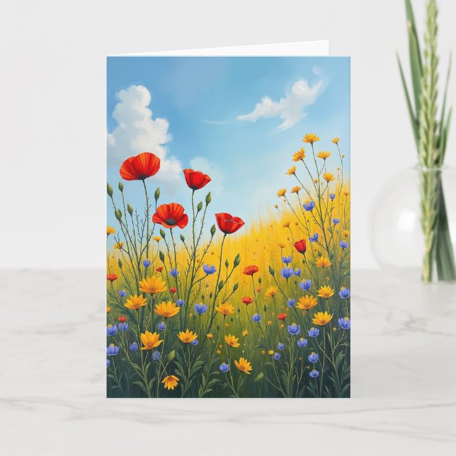 Tarjeta de cumpleaños de flor silvestre (Anverso)