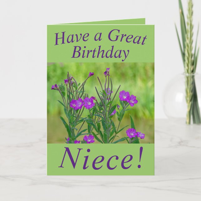 Tarjeta de cumpleaños de flor silvestre de bonito  (Anverso)