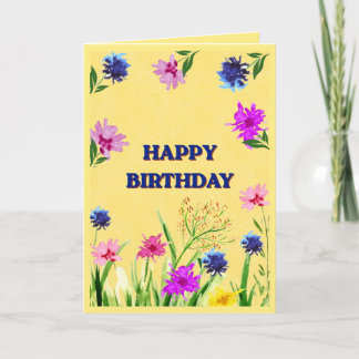 Tarjeta de cumpleaños de flor silvestre feliz