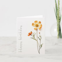 Tarjeta de Cumpleaños de Flor Silvestre Sencilla