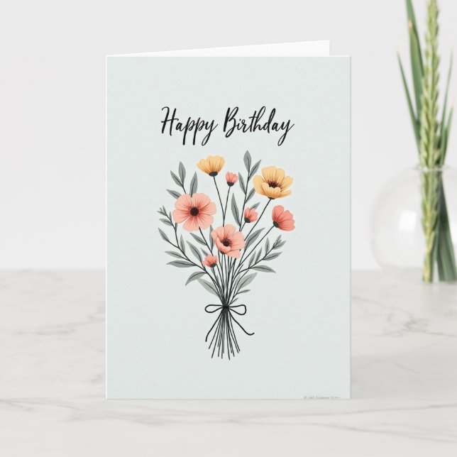 Tarjeta de cumpleaños de flor soleada (Anverso)