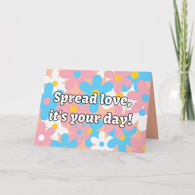 Tarjeta de cumpleaños de Flor Transgénero (Anverso)
