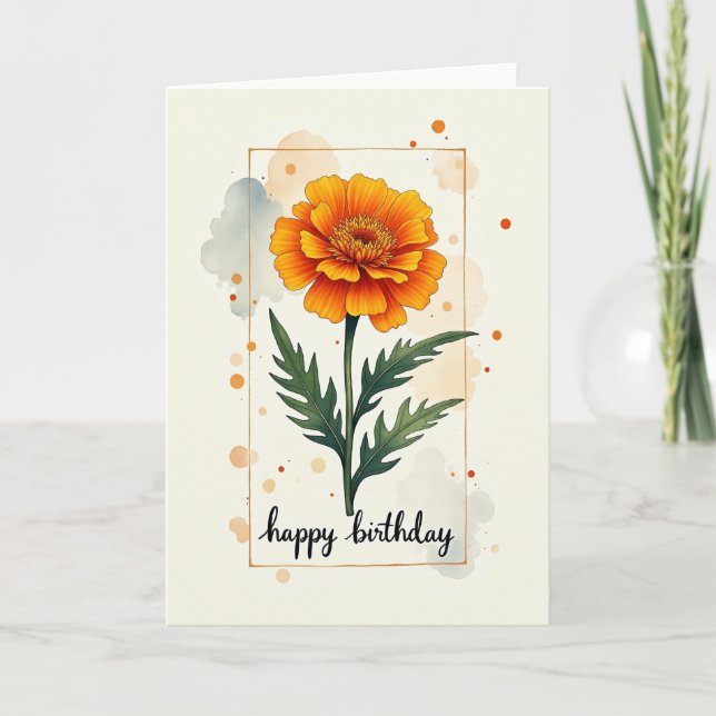 Tarjeta de cumpleaños de flor vívida (Anverso)