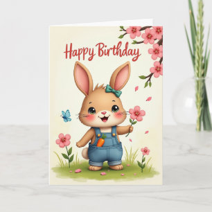 Tarjeta de Cumpleaños de Floración de Liebre