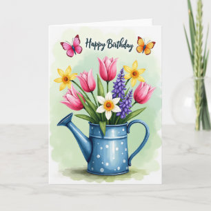Tarjeta de cumpleaños de florecimiento primaveral