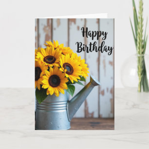 Tarjeta de cumpleaños de flores amarillas alegres