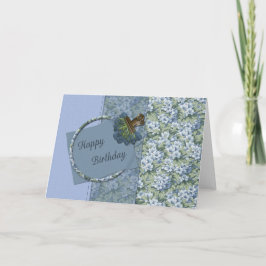 Tarjeta de cumpleaños de flores azules