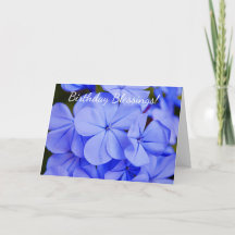 Tarjeta de cumpleaños de Flores Azules de Fe