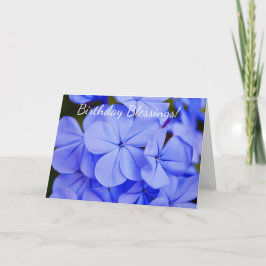 Tarjeta de cumpleaños de Flores Azules de Fe