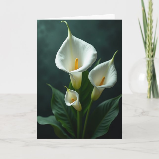 Tarjeta de cumpleaños de flores blancas (Anverso)