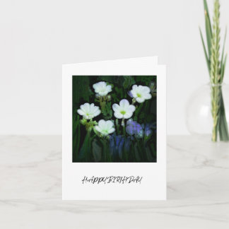 TARJETA DE CUMPLEAÑOS DE FLORES BLANCOS