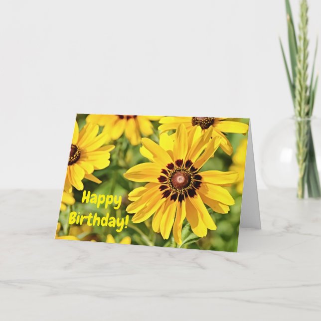 Tarjeta de cumpleaños de Flores Brillantes Sunshin (Anverso)