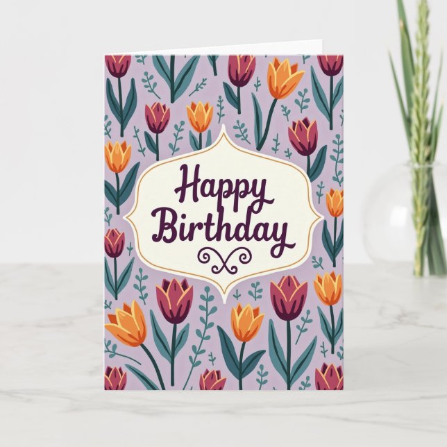 Tarjeta de cumpleaños de flores de ciruelo (Anverso)