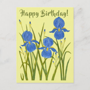 Tarjeta de cumpleaños de flores de Iris
