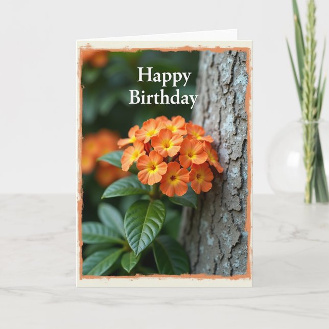 Tarjeta de cumpleaños de flores de jardín (Anverso)
