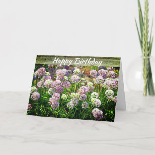 Tarjeta de cumpleaños de flores de jardín de Alliu