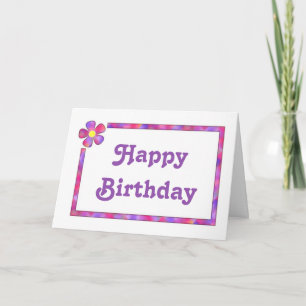Tarjeta de cumpleaños de flores de los años 60 par