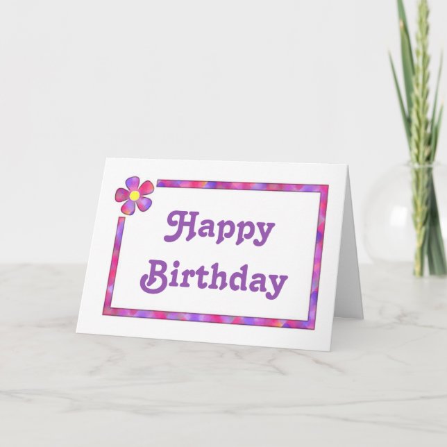 Tarjeta de cumpleaños de flores de los años 60 par (Anverso)