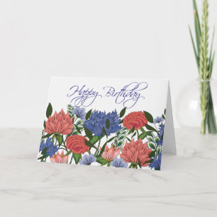 Tarjeta de cumpleaños de flores indias