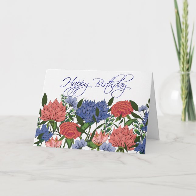 Tarjeta de cumpleaños de flores indias (Anverso)