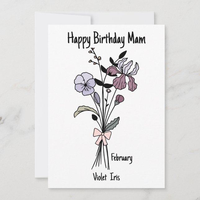 Tarjeta De Cumpleaños De Flores Para Mam (Anverso)