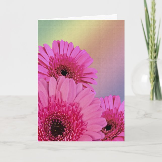 Tarjeta de cumpleaños de flores rosadas (Anverso)