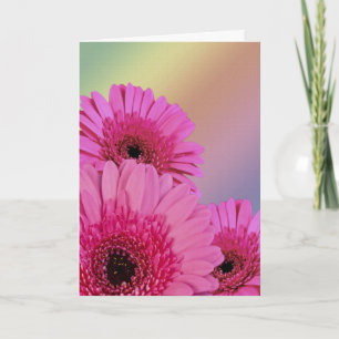 Tarjeta de cumpleaños de flores rosadas