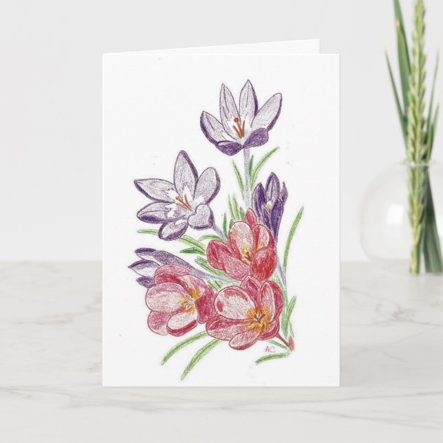 Tarjeta de cumpleaños de flores secas (Anverso)